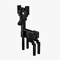 Modern Minimalist Black Geometric Deer Shaped Decorative Ornament Set for Home