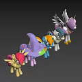 My Little Pony Animated Characters With Vibrant Manes Wings Unicorn Horn And Crown