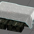 Military Weapons Storage With Camouflage Cloth Covered Green Crates And Latches