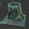 Wooden Stone Tree Stump Sculpture With Natural Texture And Square Base