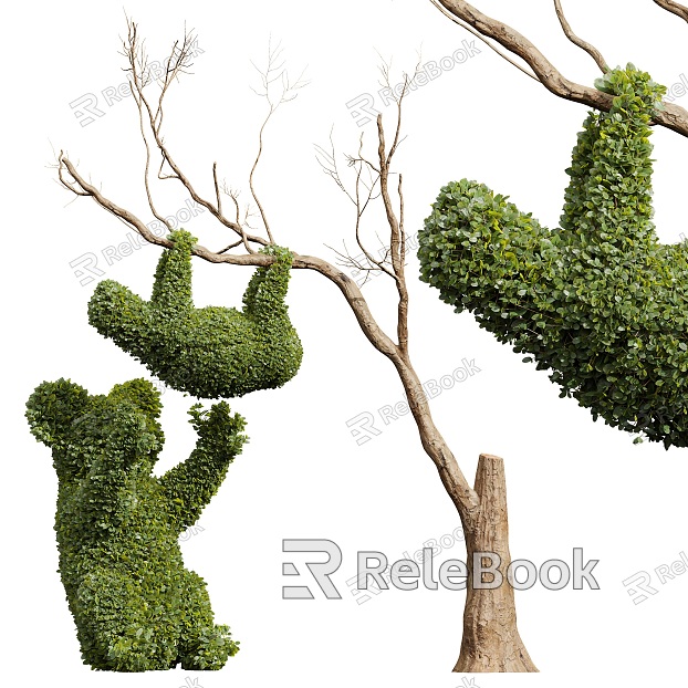 Modern Grass Carving Landscape Plants model