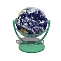 Elegant Decorative Ornament Set With Globe Design Green Stand And Stable Base