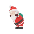 Inflatable Santa Claus Figure With Red Outfit Santa Hat And Green Bag For Holiday Decoration