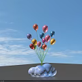 Cute Cloud Shaped Decorative Toy With Colorful Balloons And Smiling Face
