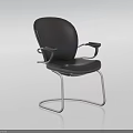 Modern Ergonomic Office Chair With Gray Cushion And White Metal Frame