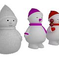 Cute Snowman Figurines With Colorful Hats Scarves And Red Candies Photo Spot
