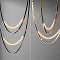 Modern Elegant Pendant Light with Curved Metal Frames and Warm Glow Lighting