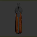 3D Rendered Revolver With Black Metal Body And Wooden Grip Design