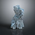 Natural Stone Sculpture with Rough Surface and Irregular Decorative Artistic Shape 3d model