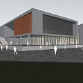Modern Library Architecture Library 3d model