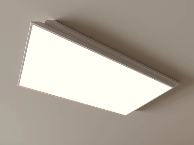 Flat Panel Square White Ceiling Light Mounted On Ceiling With Modern Design And Bright Illumination 3d model