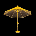 White Canopy Patio Umbrella With Black Pole And Sturdy Outdoor Base