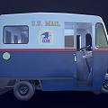 Blue And White Three Wheel Taxi Vehicle With LAS VEGAS Sign And Open Cabin