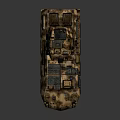 Military Armored Vehicle With Camouflage Paint 6x6 Wheels And Roof Mounted Weapon System