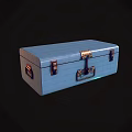 Blue Hard Box With Brass Metal Latches And Secure Durable Closure
