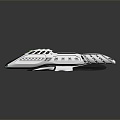 Modern electric rail car science fiction high-speed rail cartoon train light rail 3d model