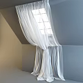 White Sheer Curtains With Flowing Design For Sloped Ceiling Window Natural Light