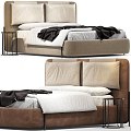 Modern Leather Double Bed 3d model