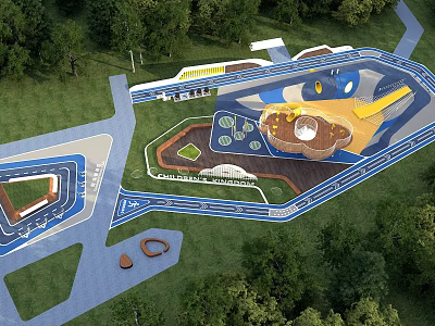 Modern children's play area children's playground 3d model