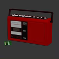 Vintage Red Radio With Cassette Tape Portable Design And Front Panel Controls