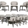Modern Dining Table and Chair Combination 3d model