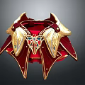 Red And Gold Wing Shaped Home Decor Accessory With Jeweled Accents