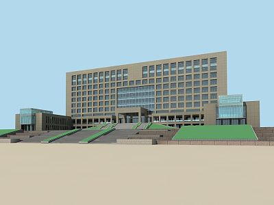 Government Office Building Government Center Small High-rise Office Building 3d model