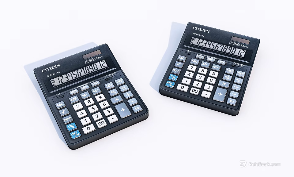 Office Appliances Two CITIZEN Calculators With Numeric Keypads And Function Keys 3d model 