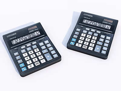 Office Appliances Two CITIZEN Calculators With Numeric Keypads And Function Keys 3d model