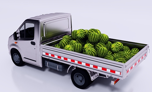 Truck Watermelon Car Trailer 3d model