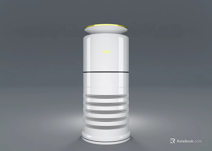 Modern White Cylindrical Air Purifier With Modern Design For Home Use 3d model 