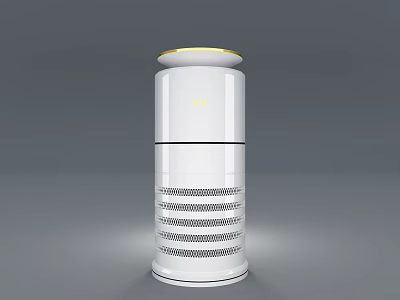 Modern White Cylindrical Air Purifier With Modern Design For Home Use 3d model