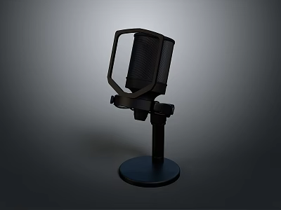 Professional USB Microphone with Desktop Stand Modern Design Studio Sound for Podcasting 3d model