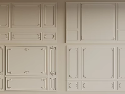 Various Decorative Wall Panel Designs With Different Molding And Panel Structures 3d model