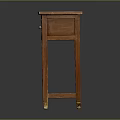 Vintage Wooden Desk With Two Drawers And Golden Handles For Home Study