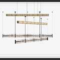Ceiling Hanging Modern Linear Pendant Lights With Metallic Texture For Interior Design 3d model
