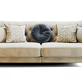 Cozy Modern Two Seater Sofa With Velvet Upholstery Tufted Back Curved Arms And Decorative Pillows