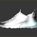Stylish White Sport Sneakers with Teal Sole and Knitted Upper Design