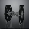 TIE Fighter Spacecraft Model With Angular Wings And Galactic Design Elements
