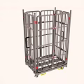 Durable Metal Cage Cart With Wheels And Handle For Industrial Transport