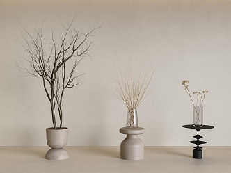 Quiet air-dried branch pendulum potted plant combination dry branch pendulum dead branch potted plant dry branch floral pendulum dead branch dry branch 3d model