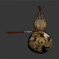 Exquisite Sculpture Carving With Hollowed Gourd Shape Red Cord And Intricate Patterns