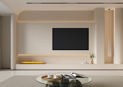 Modern TV background wall 3d model