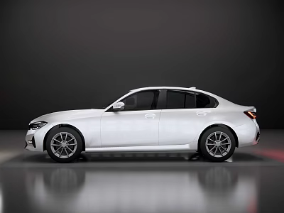 White Elegant Sedan With Modern Sleek Body Design And Alloy Wheels 3d model