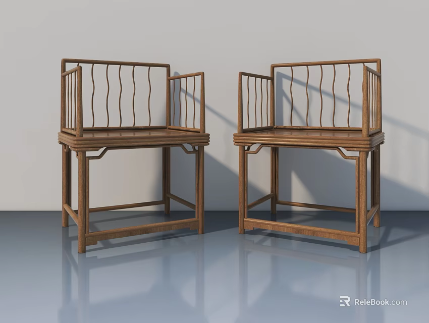 Chinese Style Wooden Hinged Door Design For Interior Home Decoration 3d model 