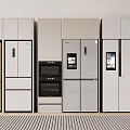 Multiple Modern Refrigerators and Freezers in Various Colors on 3d model