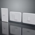 Modern White Switch Plates With Different Designs And Multiple Sleek Panels 3d model