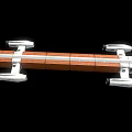 Advanced Elongated Spacecraft Module With Orange White Metallic Structure For Cosmic Missions