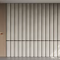 Minimalist Modern Background Wall With Vertical Light Gray Slats Wooden Accent And Pendant Light