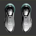 Stylish White Sport Sneakers with Teal Sole and Knitted Upper Design